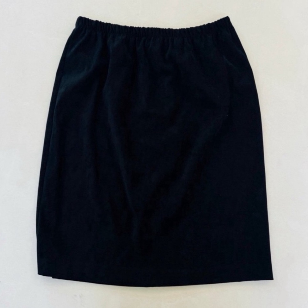 Vintage 90s Black Vegan Suede Leather Mini Skirt 8P